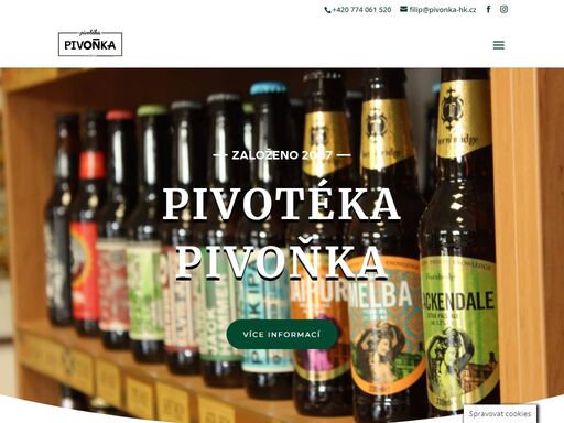 pivotéka pivoňka je první královehradecká pivotéka s širokou nabídkou českých i zahraničních piv. kromě piva u nás najdete i pivní kosmetiku či pivní sklo.