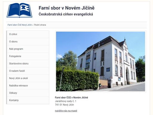 oficiální stránky farního sboru českobratrské církve evangelické v novém jičíně