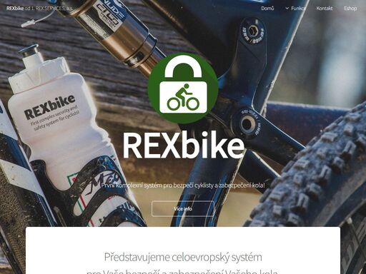 rexbike - komplexní systém pro cyklisty - zabezpečení kola proti krádeži, systém bike ecall – rychlá pomoc v případě nehody, gps záznam ujetých tras