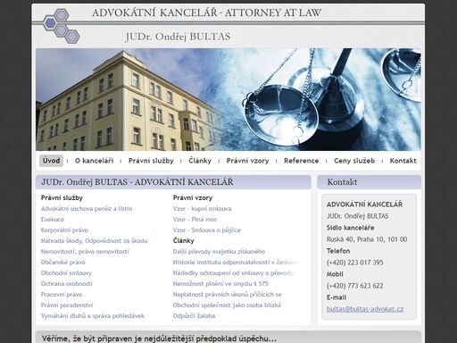 advokátní kancelář - judr. ondřej bultas nabízí komplexní právní poradenství a právní služby v široké oblasti práva. 