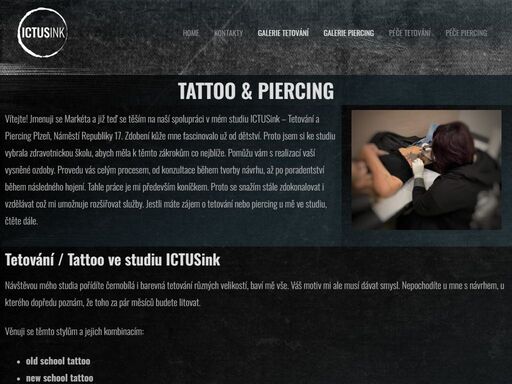 pomohu vám s realizací tetování, piercingu a microdermálu ve studiu ictusink, náměstí republiky 17, plzeň.