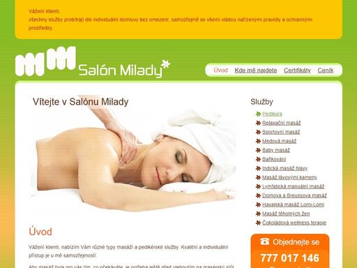 www.masaze-milady.cz