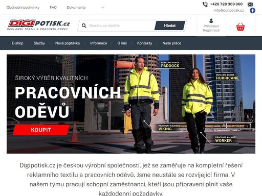 homepage. digipotisk.cz je českou výrobní společností, jež se zaměřuje na kompletní řešení reklamního textilu a pracovních oděvů. jsme neustále se rozvíjející firma. v našem týmu pracují schopní zaměstnanci, kteří jsou připraveni plnit vaše každodenní požadavky.