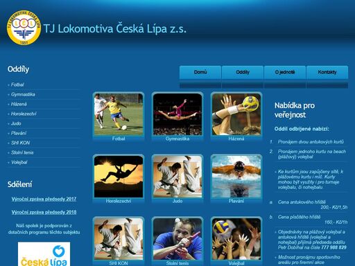 oficiální stránky sportovního oddílu tj lokomotiva česká lípa.