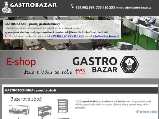 gastrobazar - prodej gastrotechniky - použitá a nepoužitá gastronomická technika, výkup a likvidace gastro provozů