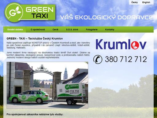 taxislužba green taxi český krumlov - váš ekologický dopravce. zajišťujeme taxi v městě český krumlov, transfery do vybraných destinací