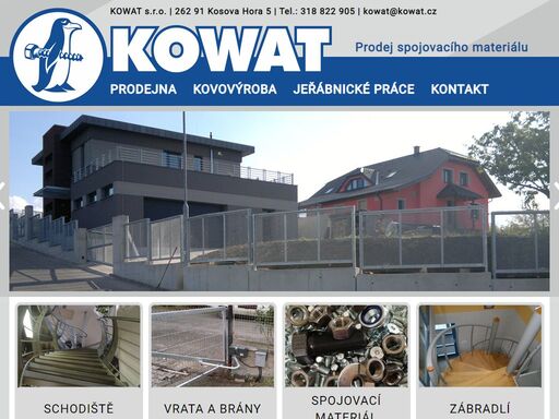 společnost kowat se kromě prodeje spojovacího a kotvícího materiálu zabývá také zakázkovou zámečnickou výrobou.