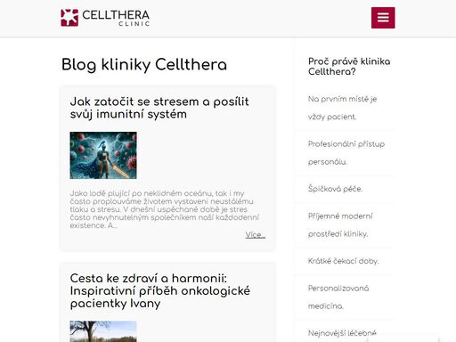 blog kliniky cellthera přináší nejnovější informace o prevenci a léčbě chorob, tipy jak posílit imunitu, jak začít se zdravým životním stylem a uzdravit se.