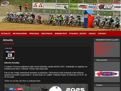 aktuality - nejnovější aktuality ze závodů  nova cup 2024