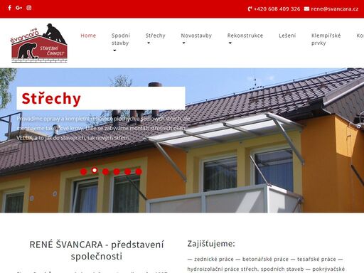 střechy, ploché, šikmé, zateplení střech, renovace střech, izolace, nátěry firma rené švancara, provádí rekonstrukce šikmých i plochých střech a izolace spodních staveb.