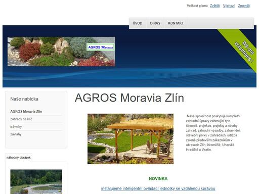 agros moravia spol. s r.o. - projekty, realizace, údržba zahrad, závlahy, trávníky