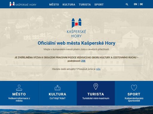 oficiální web města kašperské hory