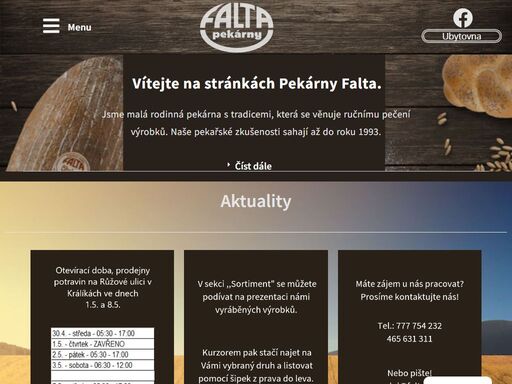 vítejte na stránkách pekárny falta.