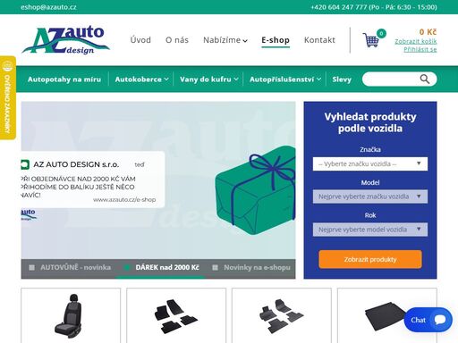 výroba a prodej textilních a gumových autokoberců, autopotahů a dalších autodoplňků.