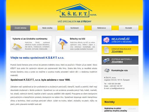 k.š.e.f.t., s.r.o. - specializace na střechy, krovy a klempířské práce v okrese šumperk
