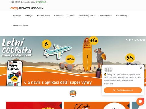 jednota, spotřební družstvo v hodoníně - síť maloobchodních prodejen