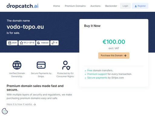 the domain vodo-topo.eu is for sale on dropcatch.ai.