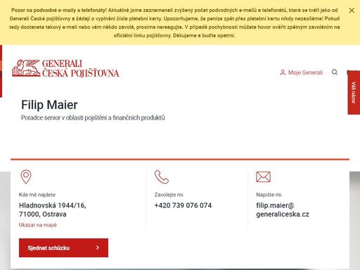 zjistěte kontakt na pojišťovacího poradce i přehled služeb, které vám může nabídnout.