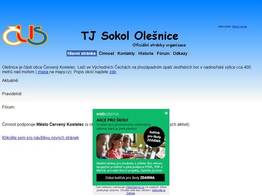 tj sokol olesnice - oficialni stranky organizace