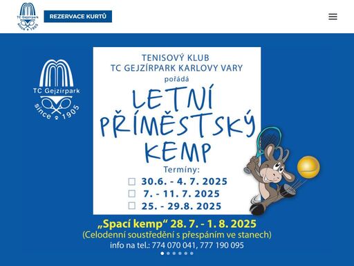 přijdťe si zahrát s námi! oficiální stránka tenisového klubu tc gejzípark karlovy vary, z.s.