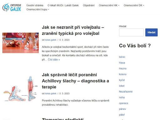 online portál pro pacienty a kolegy ortopedy