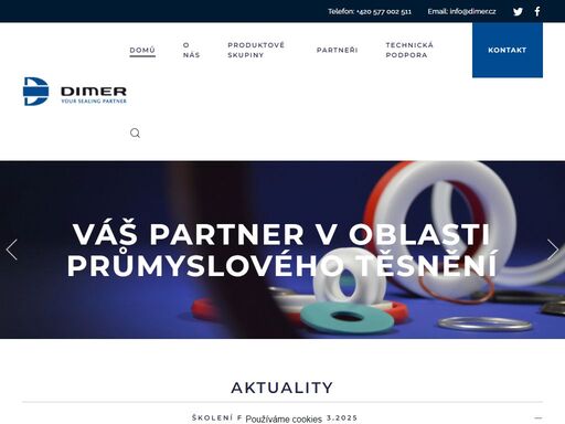 oficiální stránky firmy dimer spol. s r. o. - výroba a prodej těsnicích prvků