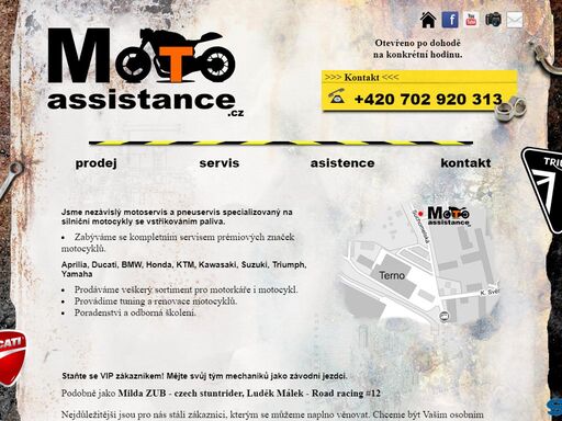 nezávislý motoservis a pneuservis specializovaný na silniční motocykly se vstřikováním paliva. opravy a údržba motorek aprilia, ducati, bmw, honda, ktm, kawasaki, suzuki, triumph, yamaha, prodej náhradních dílů.
