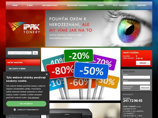 ipak tonery: spotřební materiál pro výpočetní techniku, kancelářské materiály a potřeby - levné náplně do tiskáren, faxů a kopírek - originální, alternativní i repasované tonery a cartridge všech výrobců. nabízíme rovněž laserové multifunkční tiskárny hp, canon a epson a široký výběr monitorů...