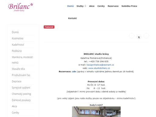 studio brilanc - kosmetické studio v jihlavě, kosmetika, styl, kosmetické studio, peeling, kosmetický salón, proměny, líčení, masáže obličeje, cukrová pasta, pr