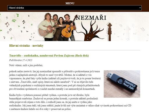 oficiální web folkové kapely nezmaři - pavel zajíc, tonda hlaváč, pavel jim drengubák a šárka benetková