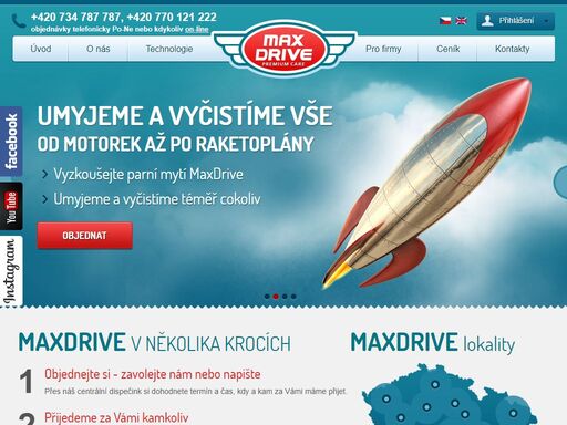 jsme inovativní společnost maxdrive s.r.o., která pečuje o vaše vozy se 100% nasazením, maximálně kvalitně a profesionálně, provádíme mobilní parní čištění - dokonale vyčistíme váš interiér, sedačky i karosérii - volejte 734 787 787