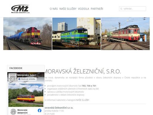 internetová prezentace společnosti moravská železniční, s.r.o. 