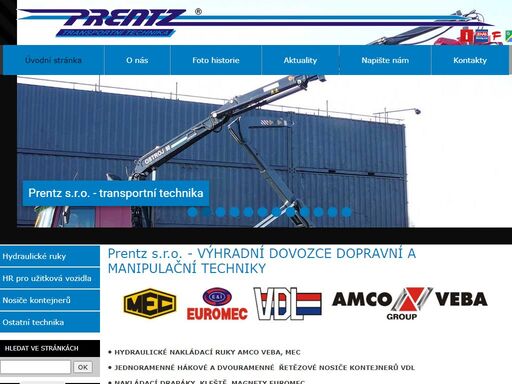 hydraulické nakládací ruky amco veba dovozce dopravní a manipulační techniky jednoramenné hákové dvouramenné řetězové nosiče kontejnerů vdl nakládací drapáky kleště magnety stříhací nůžky pro nakladače euromec stavba nákladních speciálních vozidelnová použitá nakladací dopravní manipulačnítechnika 