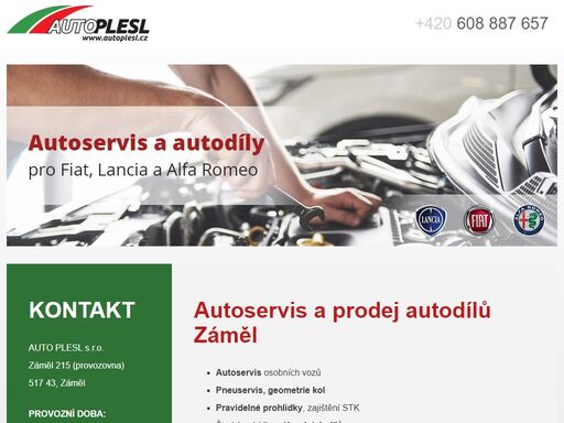 autoservis a prodej náhradních dílů pro vozy značek fiat, lancia a alfa romeo. sídlíme v obci záměl v královéhradeckém kraji. nabízíme prodej a výkup ojetých vozů.