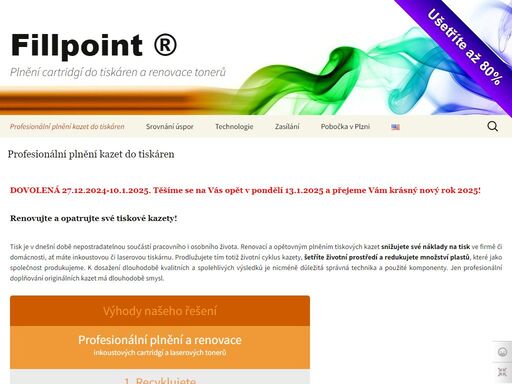 fillpoint provádí profesionální plnění inkoustových cartridgí a renovace laserových tonerů do tiskáren. jsme rodinný podnik s pobočkou v plzni. jak si objednat
