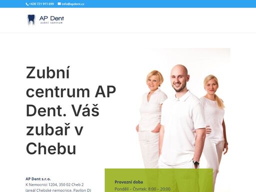 moderní zubní centrum poskytující komplexní stomatologickou péči. k nemocnici 1204, 350 02 cheb (pavilon d, areál chebské nemocnice).
