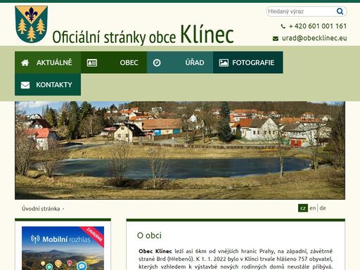 oficiální stránky obce klínec