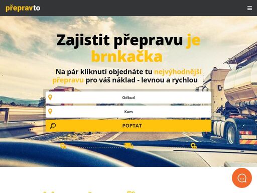 zjednodušte si práci. na pár kliknutí objednáte nejvýhodnější přepravu - levnou a rychlou. máme pod sebou tisíce vozů různých dopravců a ten pravý pro vás.