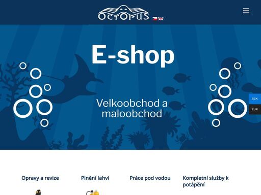 kurzy potápění, potápění na zkoušku, ochutnávka potápění, eshop potápění