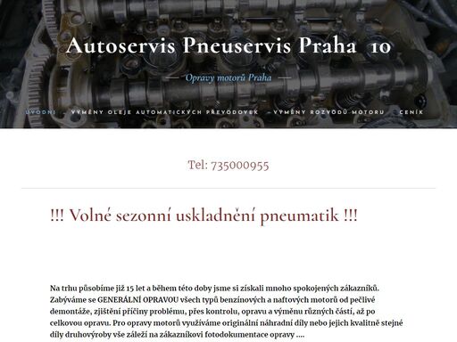 !!! volné sezonní uskladnění pneumatik !!!