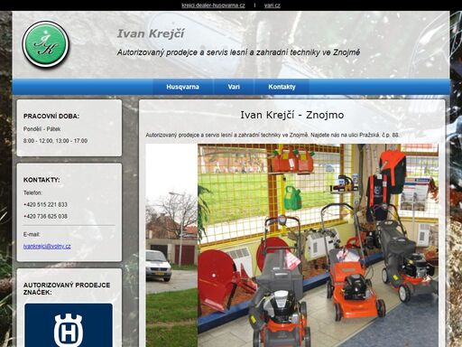firma ivan krejčí znojmo, husqvarna, autorizovaný prodej a servis lesní a zahradní techniky