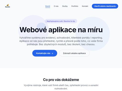 vyvíjíme moderní webové aplikace na míru. pomáháme firmám digitalizovat procesy, spravovat data a vytvářet nástroje, které zjednodušují každodenní práci.