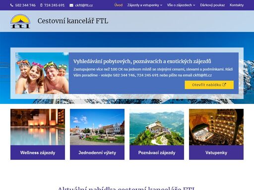 cestovní kancelář ftl prostějov. pomůžeme vám vybrat vhodný zájezd přímo na místě nebo si můžete rovnou odnést vstupenku na vybrané divadelní představení či koncert.