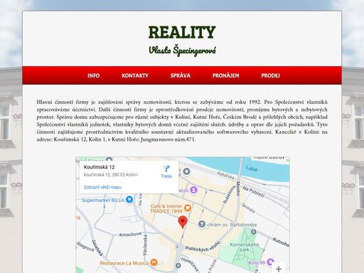 reality vlasta špecingerová - správa, prodej, pronájem nemovitostí