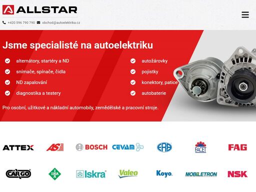jsme specialisté na autoelektriku a prodej náhradních dílů. distribujeme díly na ostravsku a po celé čr a sr. obraťte se na nás.