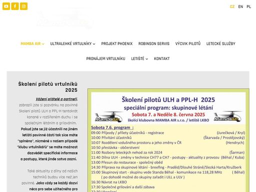 mamba air - kompletní nabídka ultralehkých vrtulníků a služeb. autorizované služby servisního centra pro vrtulníky robinson, helicopters a airbus.