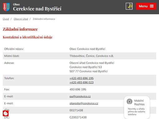 obec cerekvice nad bystřicí se nachází v okrese jičín, kraj královéhradecký.