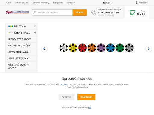 kalibrační značky, metrologické štítky, průmyslové a výrobní samolepící štítky