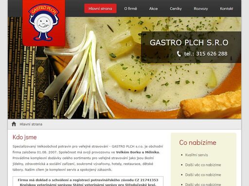 gastro plch - specializovaný velkoobchod potravin pro veřejné stravování 