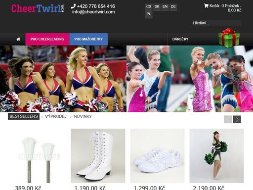 váš e-shop pro cheerleading a mažoretky. skvělé ceny, skvělá kvalita a servis. objednejte dnes, zboží expedujeme již zítra.